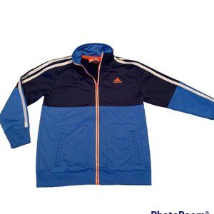 Boy's Adidas Zip Up Athletic Polyester Jacket. Size 7 - Navy/Blue